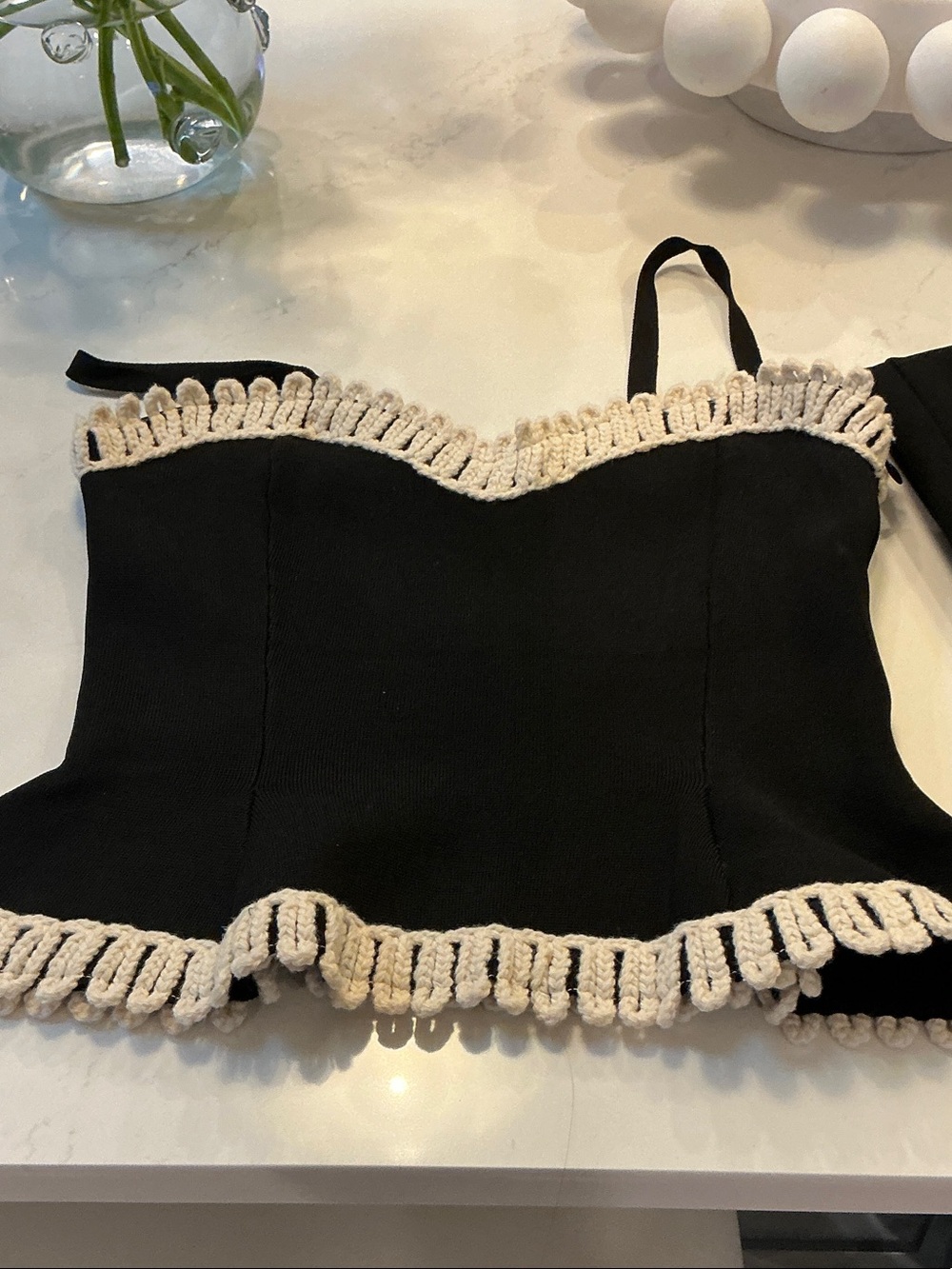Black Skirt with Cream Trim — Women Skirt Set - Picture 4 of 7